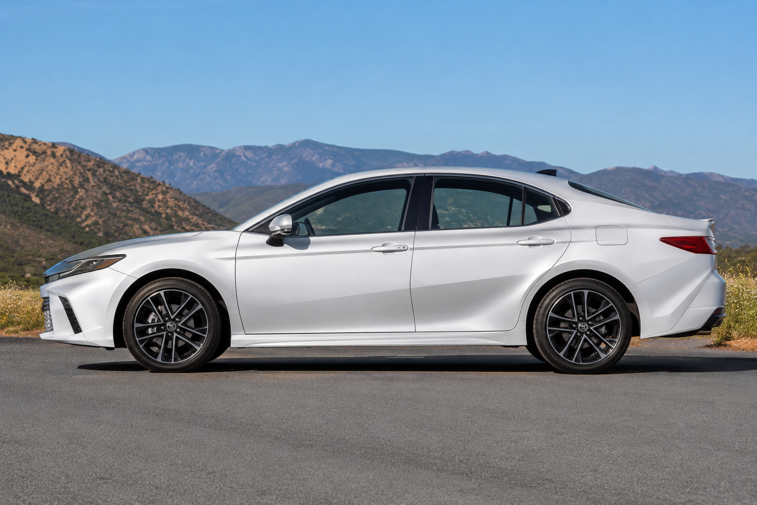 2024 to 2026 Toyota Camry side profile showing full body size and proportions for buyers asking, Is a Toyota Camry a Full-Size Vehicle?
