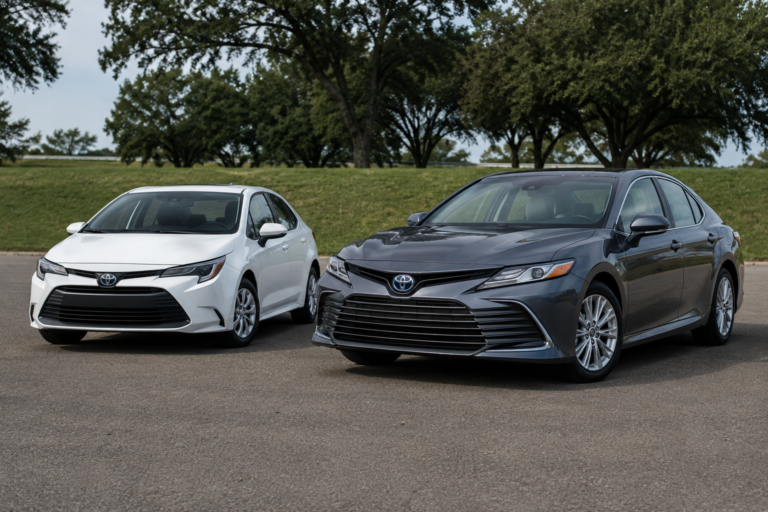 Which Is Better: Toyota Corolla or Toyota Camry? Side-by-side comparison showing size, design, and sedan differences.