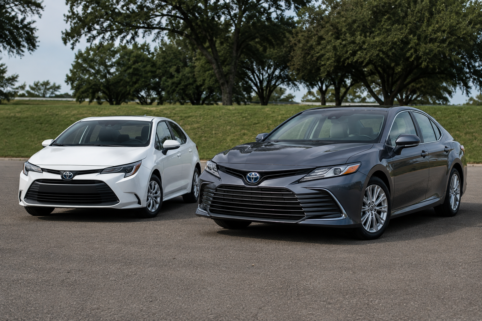 Which Is Better: Toyota Corolla or Toyota Camry? Side-by-side comparison showing size, design, and sedan differences.